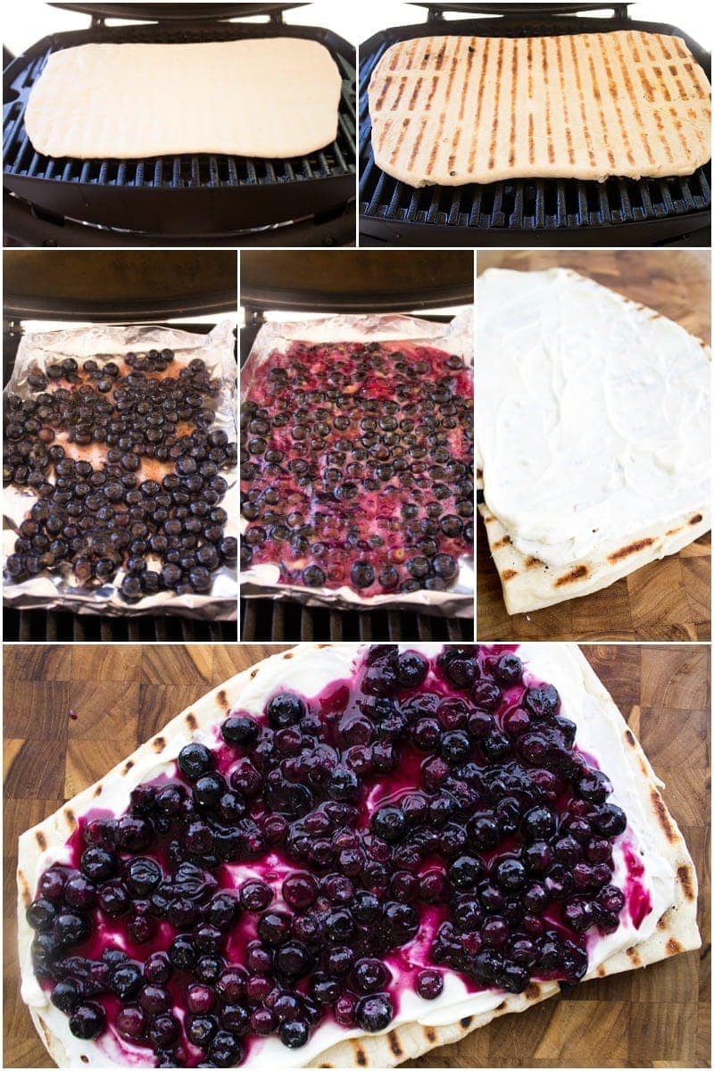 Grilled Blueberry Dessert Pizza is a perfect dessert for your next cookout! Prep your ingredients ahead of time and bring everything together in just 10 minutes!