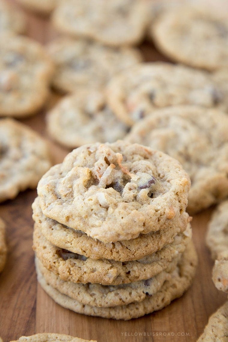 Magic Bar Cookies - Just like the 7 layer magic bars, with coconut, sweetened condensed milk and chocolate chips, but in a neat little cookie!