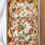 A pan of stuffed pasta shells