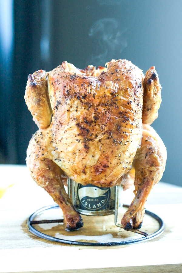 Beer Can Chicken- Great for summertime grilling! Moist grilled chicken that is easy to grill and will please everyone at dinnertime!