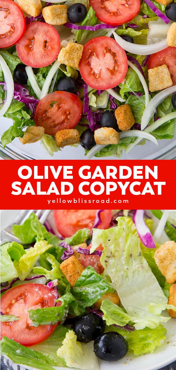 Easy Olive Garden Salad Copycat | YellowBlissRoad.com