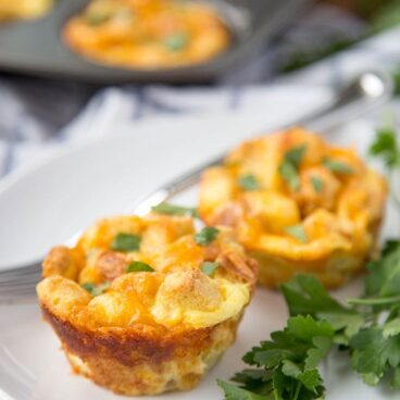 A plate of breakfast muffins