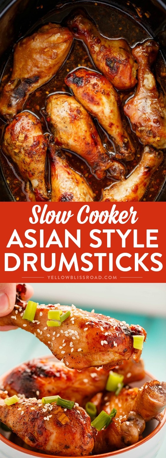 Slow Cooker Asian Chicken Drumsticks - Yellow Bliss Road