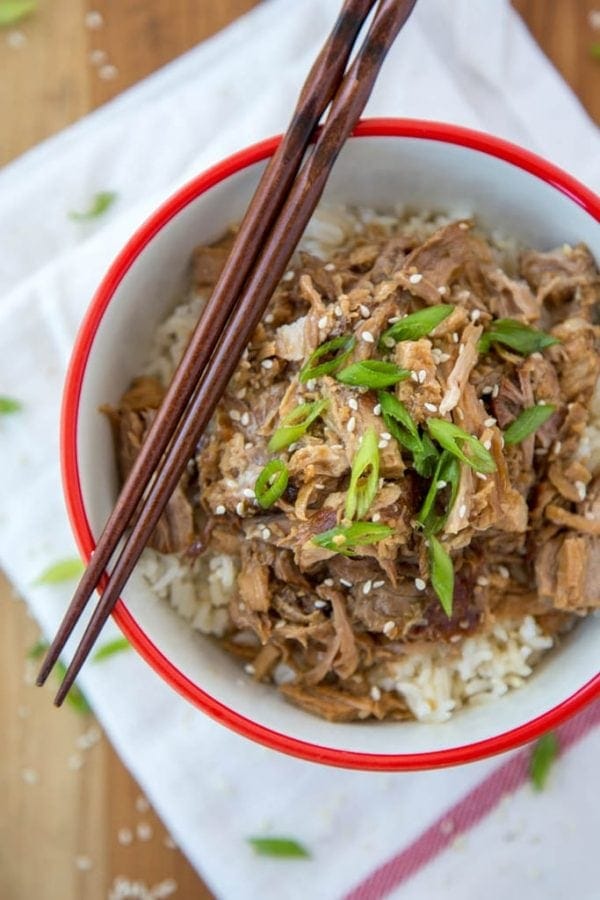 Slow Cooker Garlic & Brown Sugar Teriyaki Pork Yellow Bliss Road