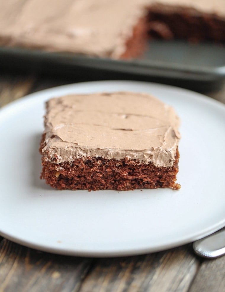 This Texas Sheet Cake is chocolate heaven! It is the perfect cake for a crowd, too.