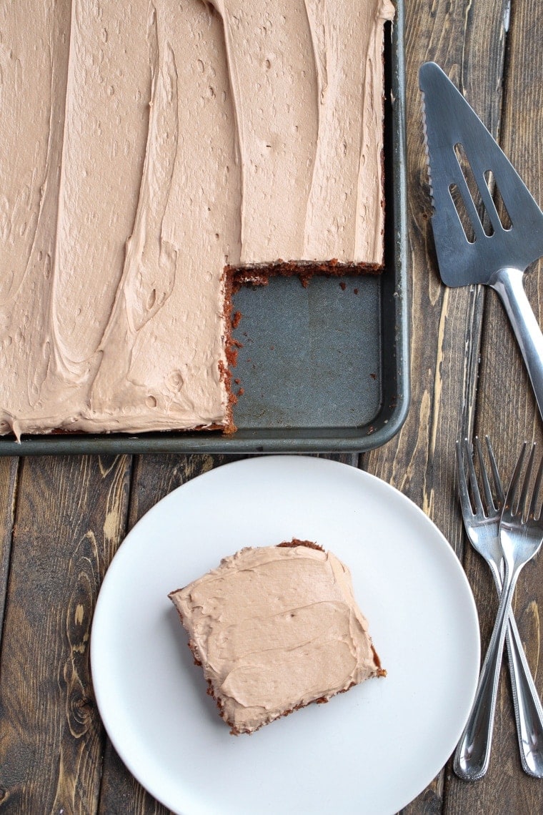 This Texas Sheet Cake is chocolate heaven! It is the perfect cake for a crowd, too.
