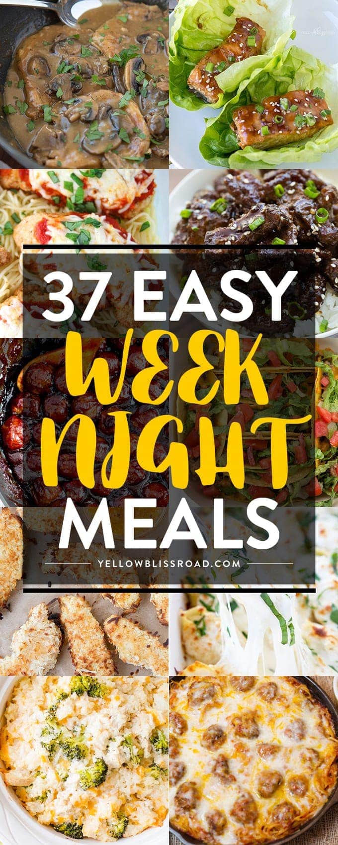 37 Easy Weeknight Meals - no chicken nuggets or fish sticks here! These meals are easy enough for busy weeknight dinners - lots of slow cooker recipes and 30 minute meals!