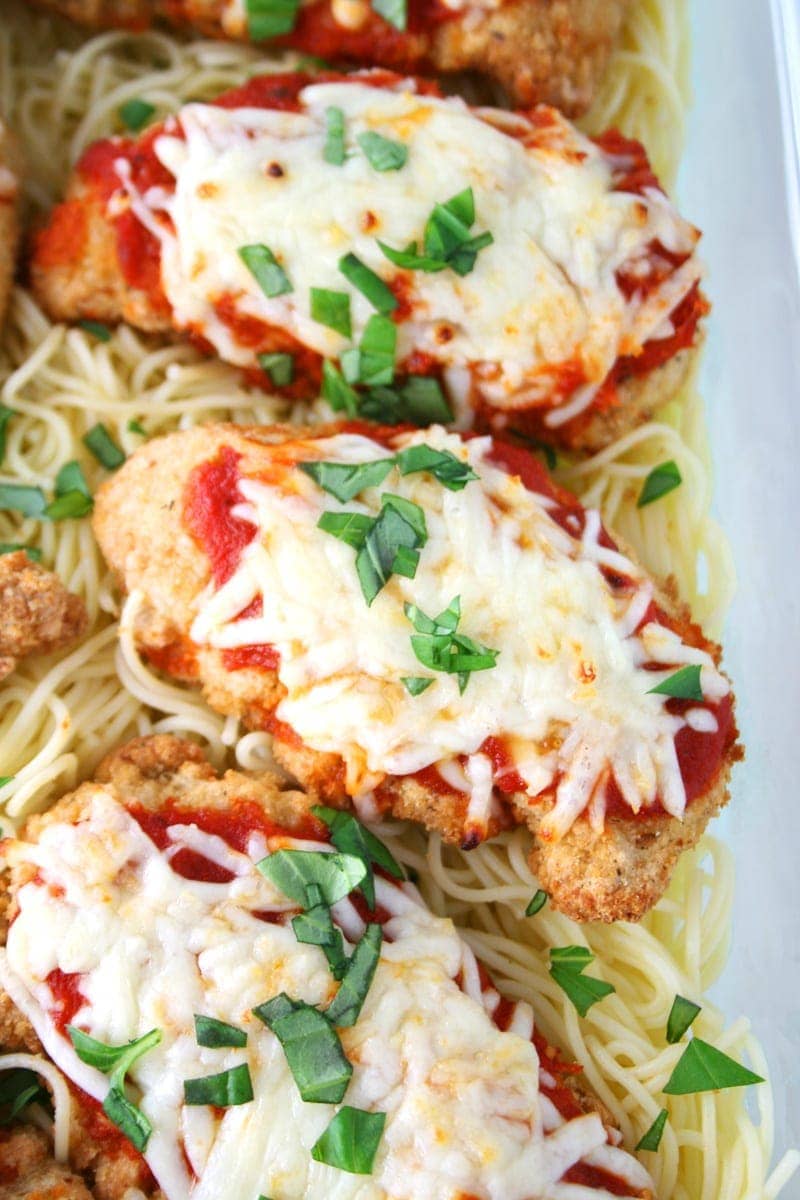 Easy Baked Chicken Parmesan - Part of 36 meals to make your weeknight dinners quick and easy!