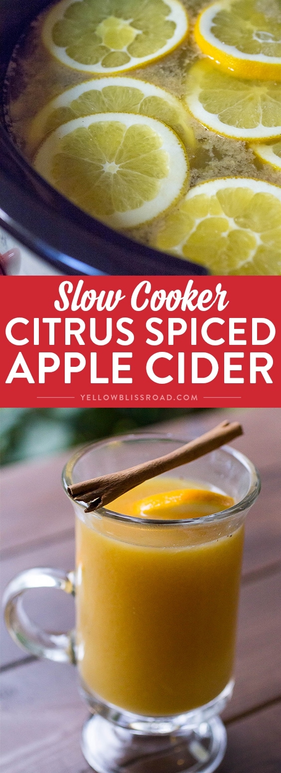 Slow Cooker Spiced Apple Citrus Cider Yellow Bliss Road