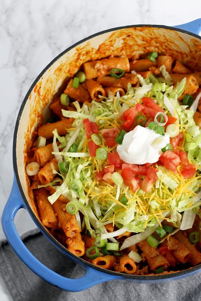 Creamy Taco Pasta - Part of 36 meals to make your weeknight dinners quick and easy!