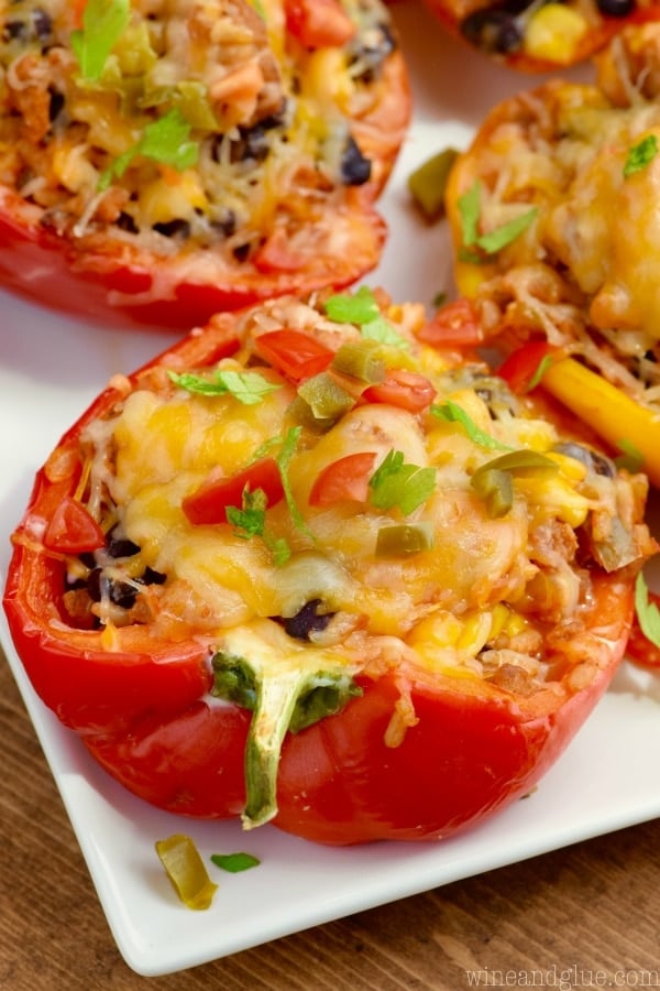 Taco Stuffed Peppers - Part of 36 meals to make your weeknight dinners quick and easy!