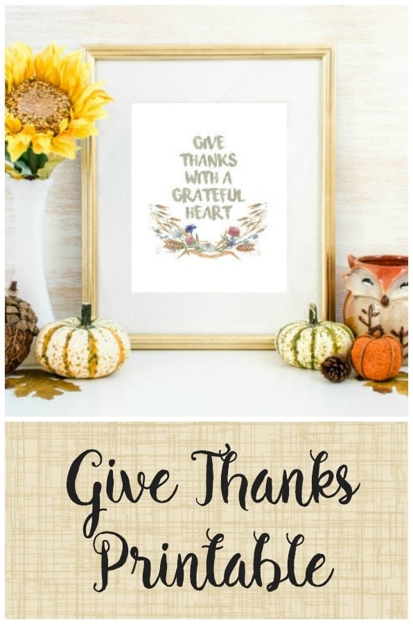 Give Thanks with a Grateful Heart Free Printable!