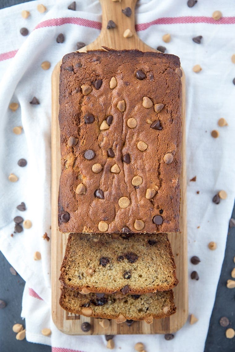 Peanut Butter Banana Bread - a protein packed and delicious snack! This take on classic banana bread will soon become your favorite quick bread recipe!