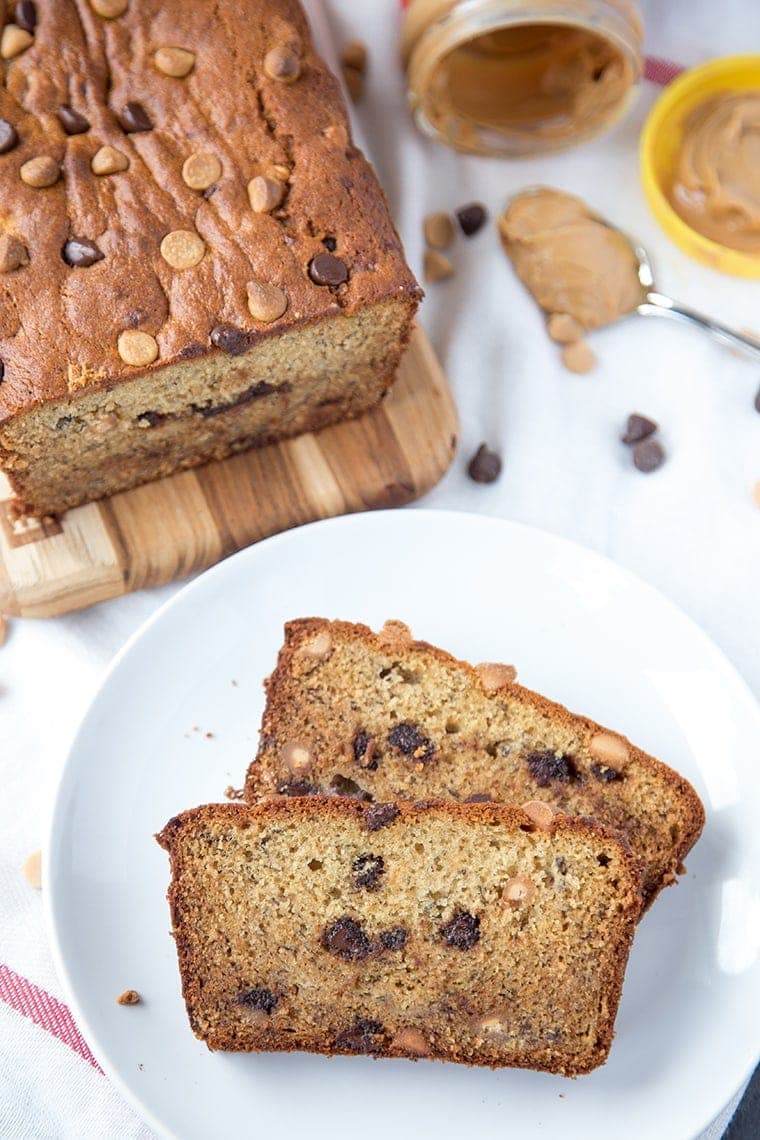 Peanut Butter Banana Bread - a protein packed and delicious snack! This take on classic banana bread will soon become your favorite quick bread recipe!