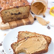 Peanut Butter Banana Bread - a protein packed and delicious snack! This take on classic banana bread will soon become your favorite quick bread recipe!