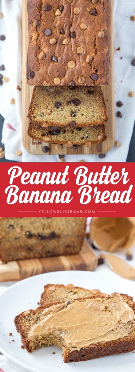 Peanut Butter Banana Bread - a protein packed and delicious snack! This take on classic banana bread will soon become your favorite quick bread recipe!