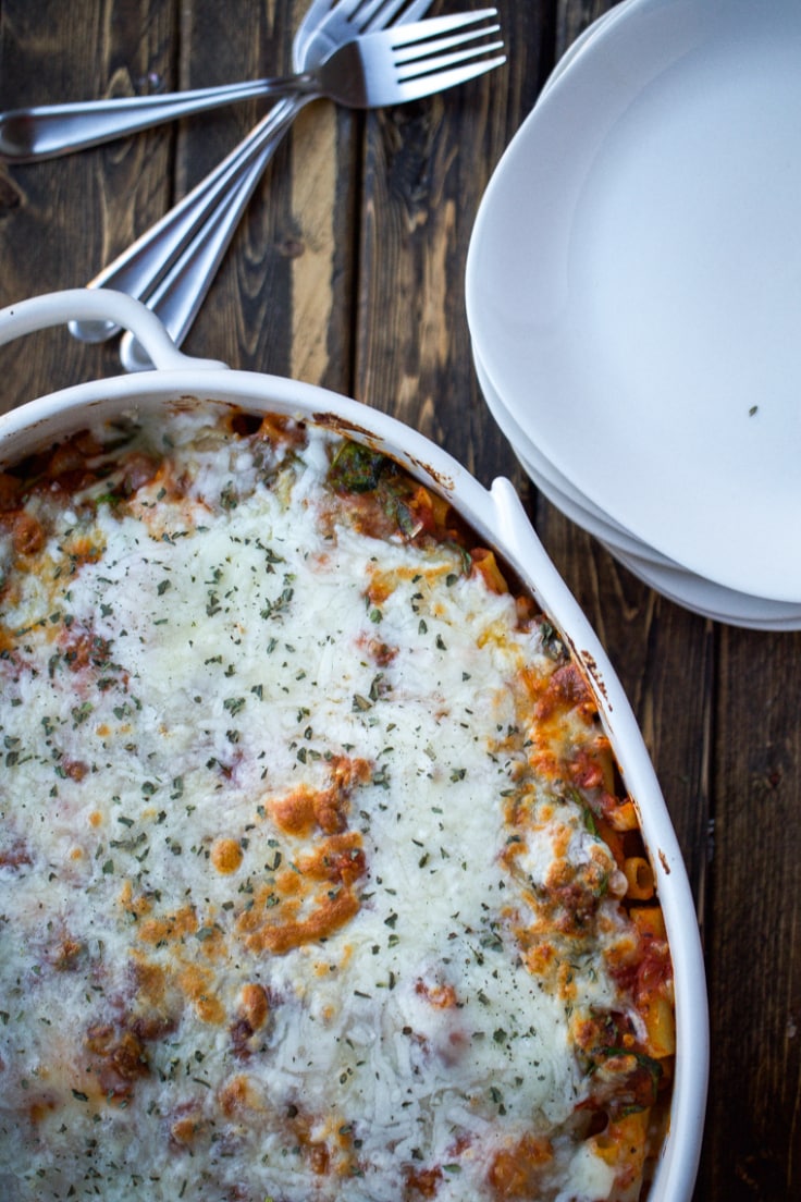 Spinach Baked Ziti Yellow Bliss Road
