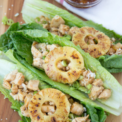 Close up of teriyaki lettuce wraps