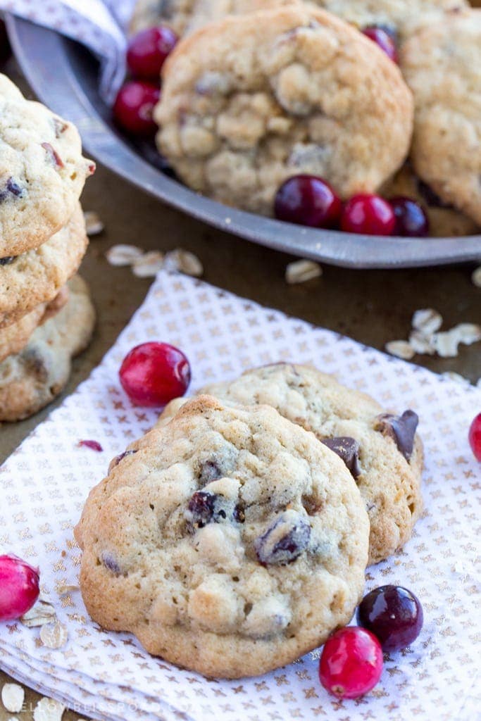 cranberry chocolate chip oatmeal cookies