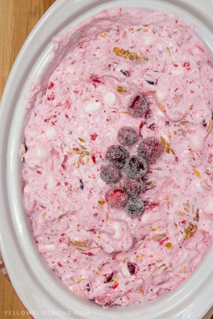 This Cranberry Fluff Salad is the perfect side dish or dessert for the holidays! @Anolon #ad