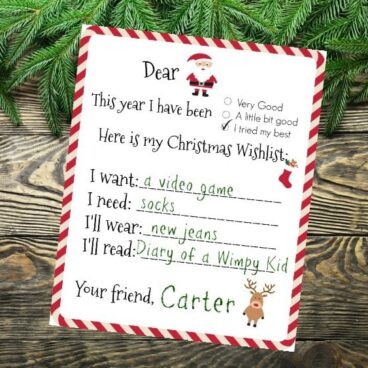 Dear Santa, Printable Wishlist