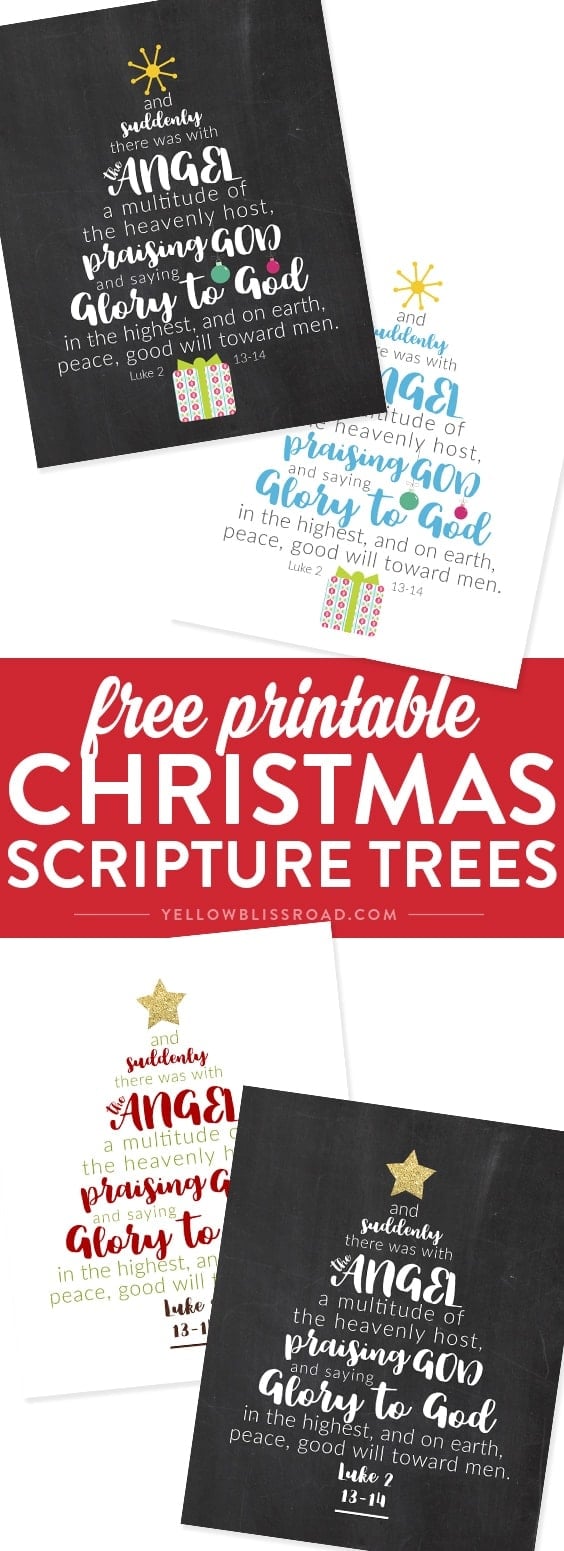 This Free Printable Christmas Scripture Tree speaks to the true meaning of Christmas. Available in a variety of colors and backgrounds, it's the perfect addition to any Christmas decor!