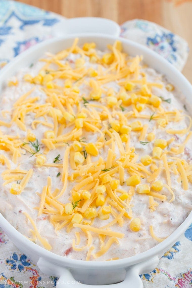 Cheesy Corn Ranch Dip - A delicious appetizer that's packed with flavor and perfect for game day!