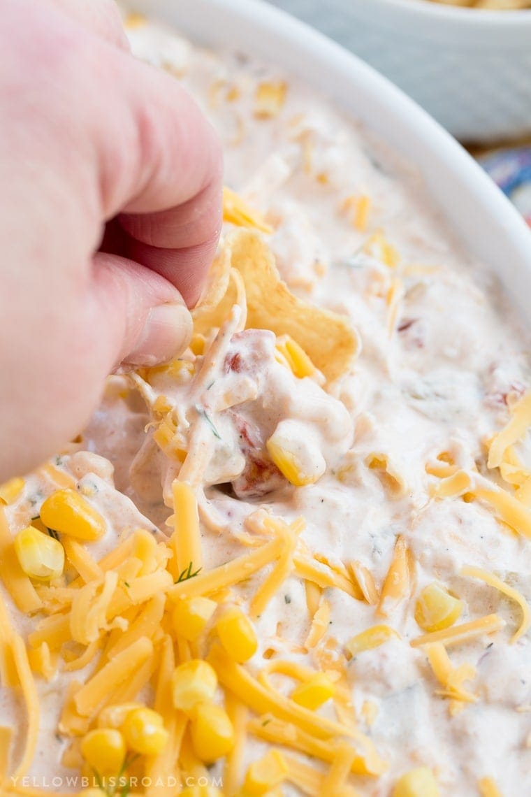 Cheesy Corn Ranch Dip - A delicious appetizer that's packed with flavor and perfect for game day!
