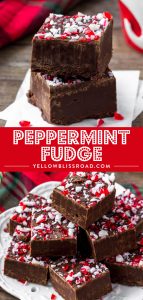 Social media image of peppermint fudge