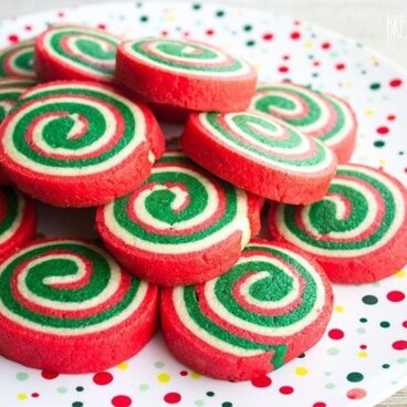 Christmas Cookie Pinwheels are a festive holiday treat that'll be the star of your Christmas cookie plate!