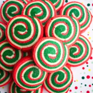 Christmas Cookie Pinwheels are a festive holiday treat that'll be the star of your Christmas cookie plate!