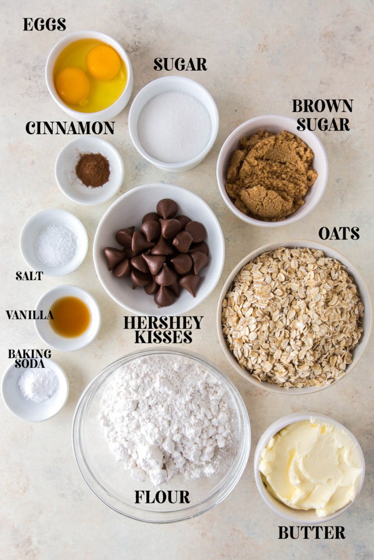 Chewy Oatmeal Kiss Cookies