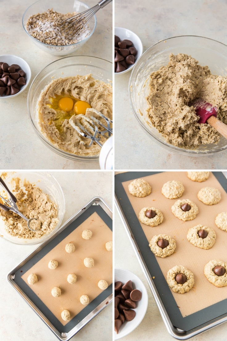 Chewy Oatmeal Kiss Cookies