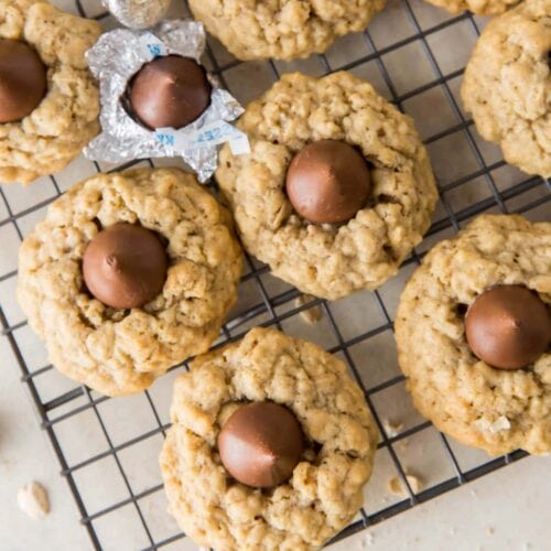 Chewy Oatmeal Kiss Cookies