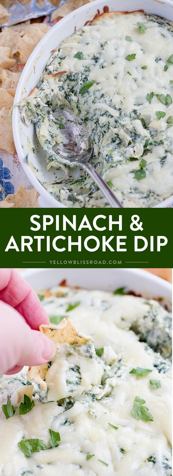 Spinach Artichoke Dip - This sounds like a great appetizer for our Super Bowl party!