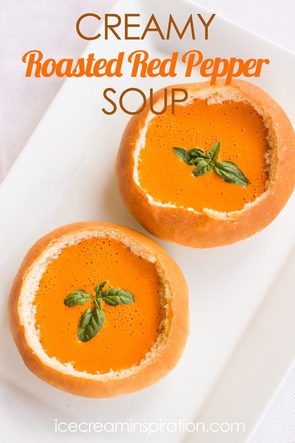 Social media image of Creamy Roasted Red Pepper Soup