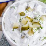 A close up of Dill Pickle Dip