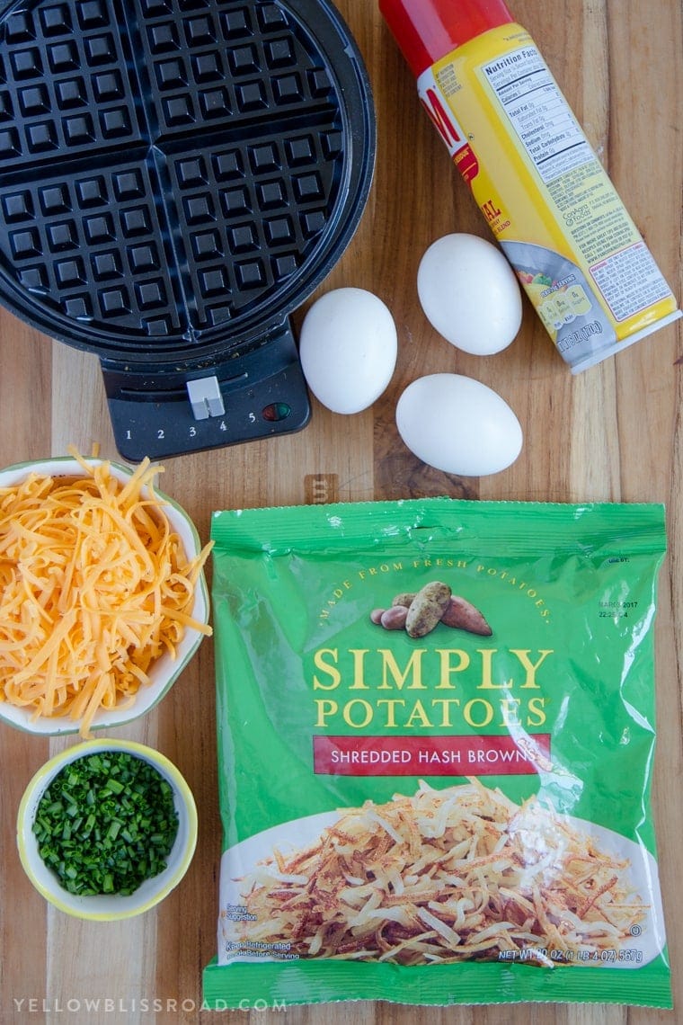 Hash Browns Made In Waffle Maker Kitchen Hack Stock Photo