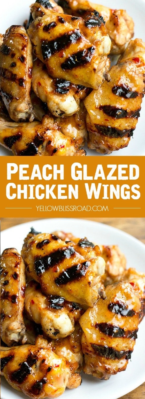 Peach Glazed Chicken Wings Yellow Bliss Road