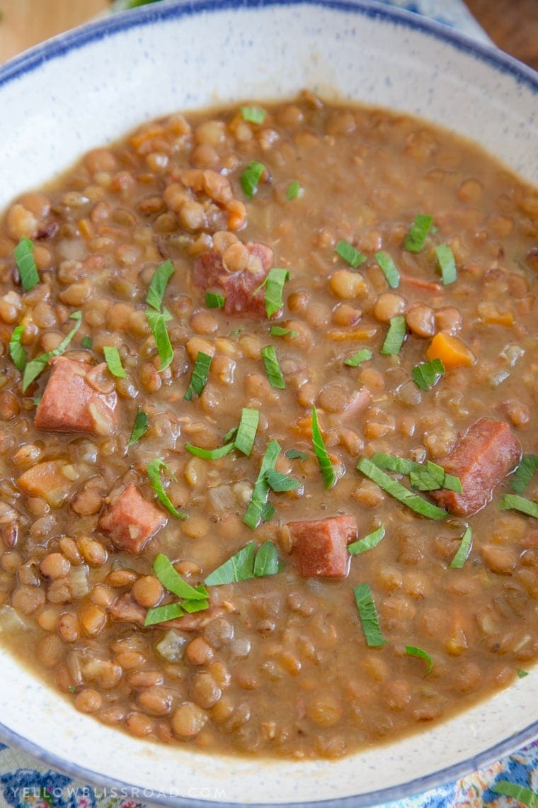 Pressure Cooker Lentil Soup - A delicious, hearty Lentil Soup is just 30 minutes away when you use your Pressure Cooker!