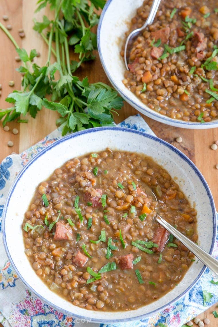 Pressure Cooker Lentil Soup - A delicious, hearty Lentil Soup is just 30 minutes away when you use your Pressure Cooker!