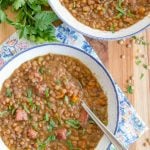 A bowl of lentil soup