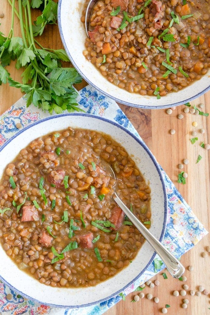 Pressure Cooker Lentil Soup - A delicious, hearty Lentil Soup is just 30 minutes away when you use your Pressure Cooker!