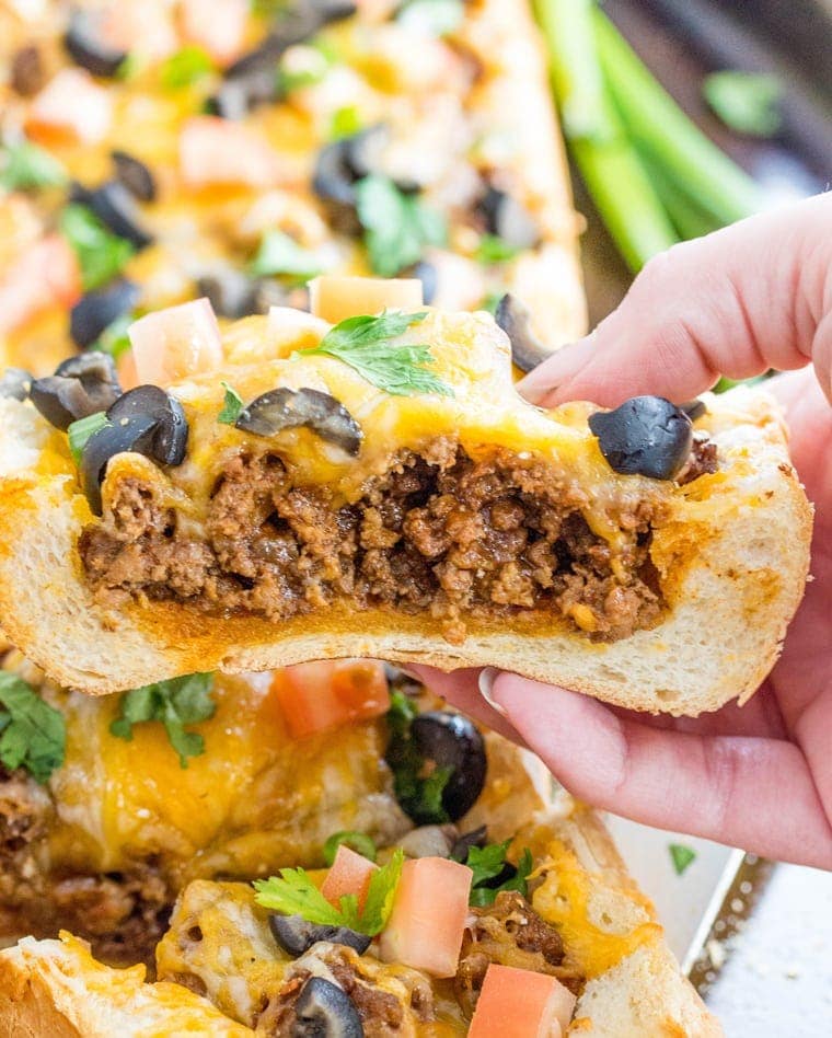 Taco Stuffed Bread - A quick and easy weeknight meal, stuffed with all your favorite things about Taco Night!