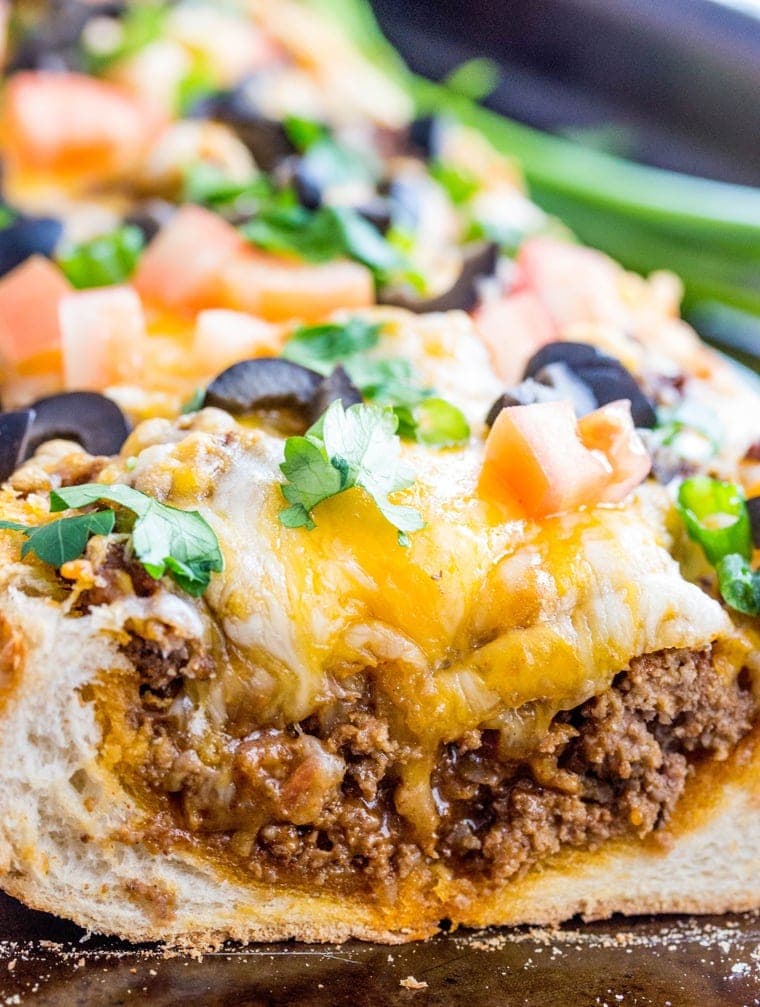 Taco Stuffed Bread - A quick and easy weeknight meal, stuffed with all your favorite things about Taco Night!