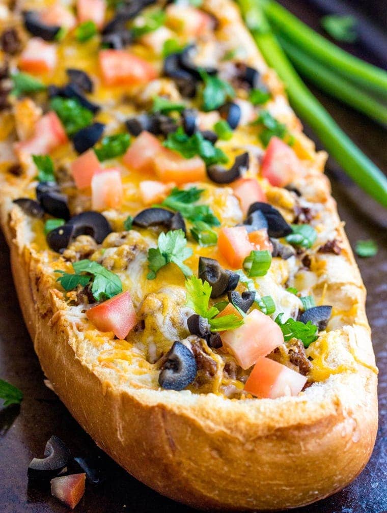 Taco Stuffed Bread - A quick and easy weeknight meal, stuffed with all your favorite things about Taco Night!