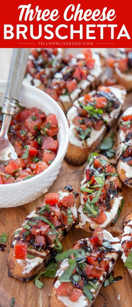 A close up of bruschetta