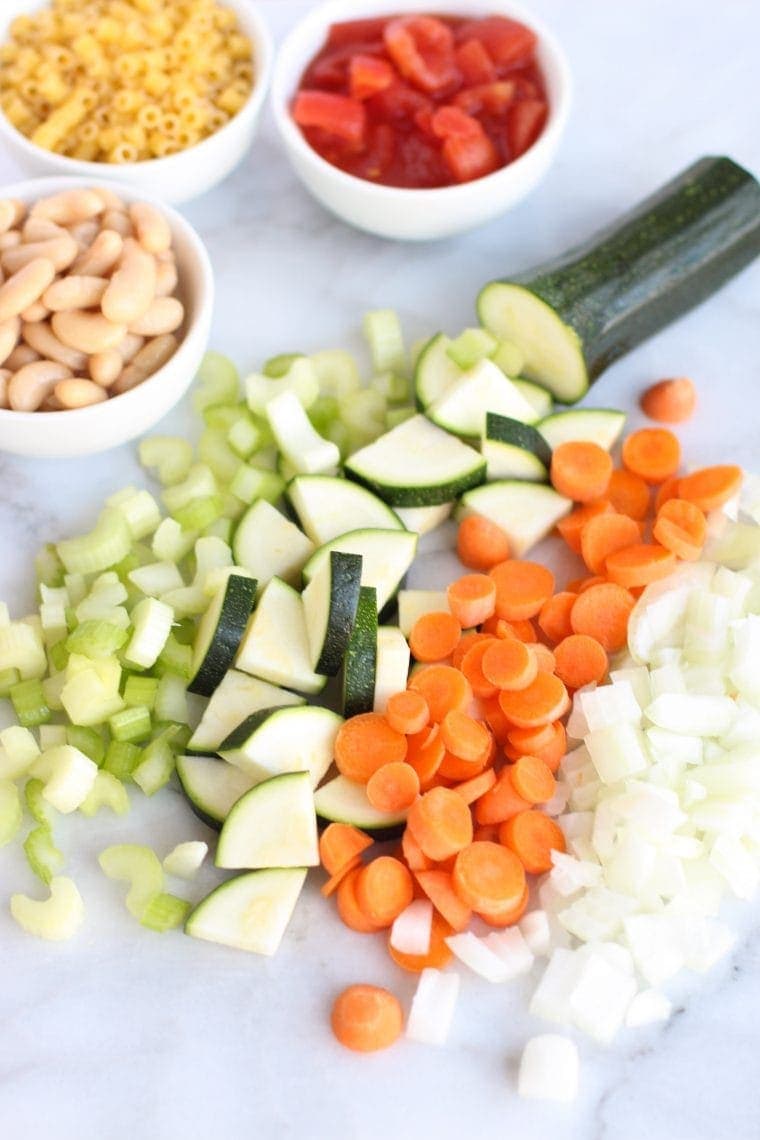 Chicken Minestrone Soup, with it's rich broth and tons of veggies, is a delicious way to warm up with some hearty comfort food.