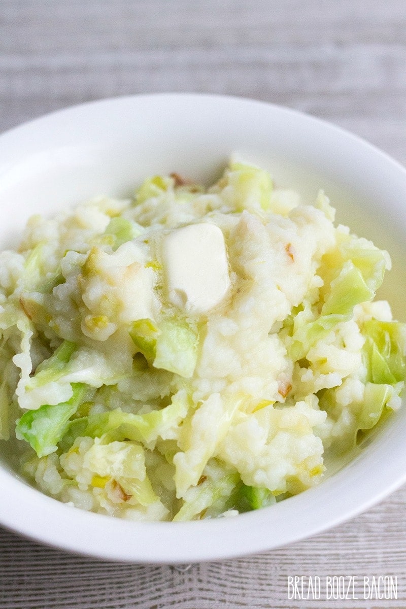 Irish Mashed Potatoes (Colcannon) In a large bowl.