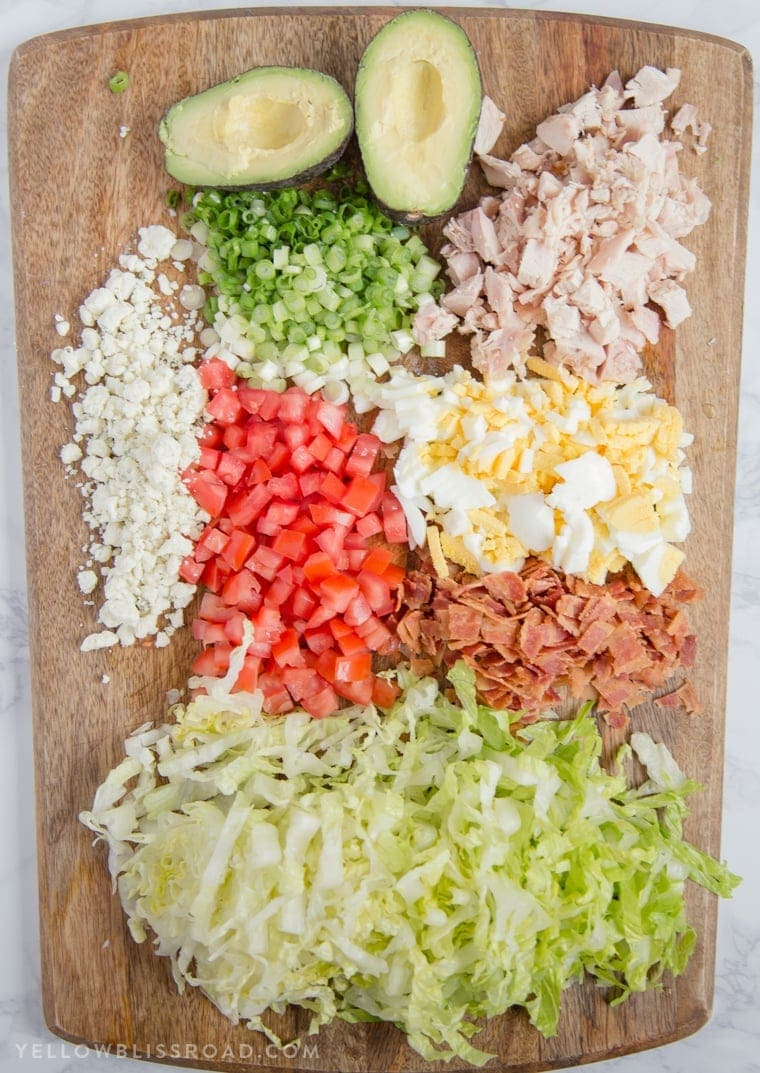 Creamy Chicken Cobb Pasta Salad has all the flavors of the classic Cobb Salad and is a perfect side dish for spring and summer picnics..